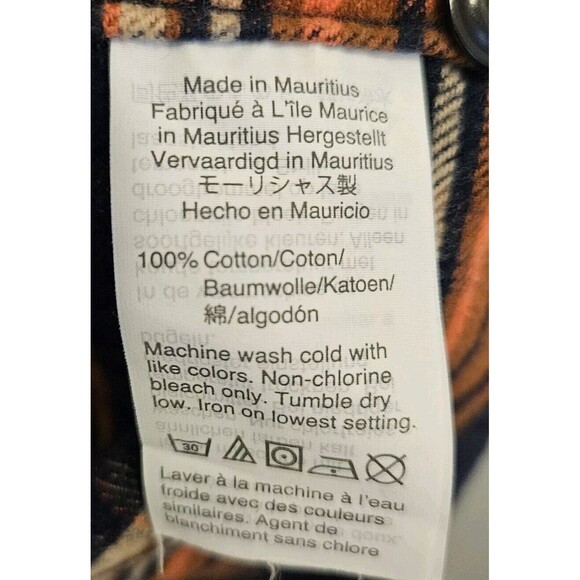 J. Crew Flannel Slim Blue And Orange Size Medium - Picture 4 of 5